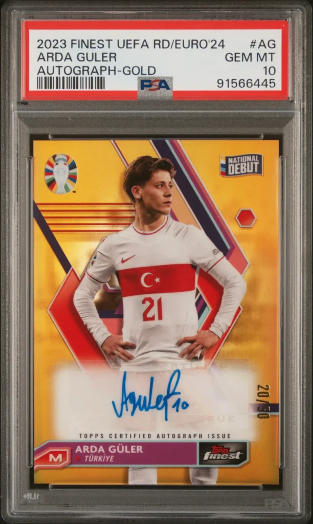 2023 Finest Road To UEFA Euro ’24 Gold Refractor Arda Guler AUTO /50 #AG PSA 10 GEM MINT
