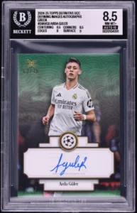 2024 Topps Definitive Collection UEFA CC Defining Images Green Arda Guler AUTO /10 BGS 8.5